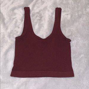 Maroon Urban Outfitters Ribbed Tank Top